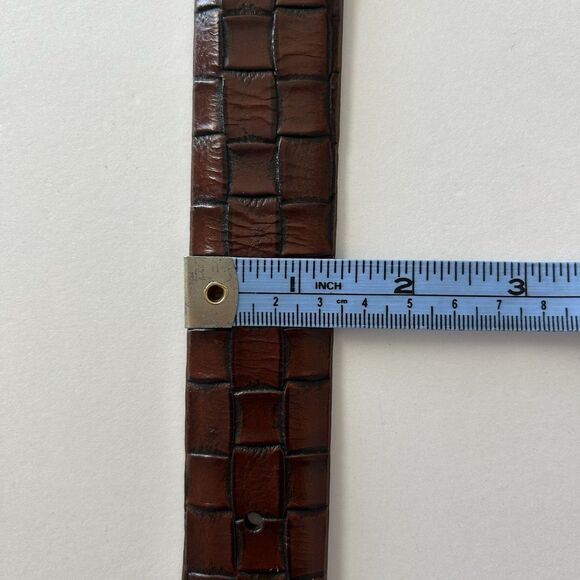 J Campbell Los Angeles Belt Italian Leather Mens Brown Embossed Size 34 - Picture 11 of 11